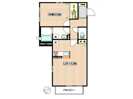 グレイス橘(1LDK/2階)の間取り写真