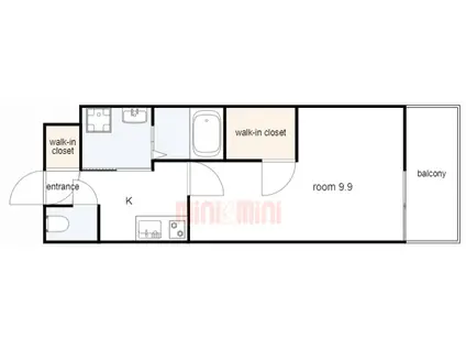ウェルスクエア西宮北口(1K/4階)の間取り写真