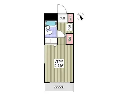 ソアール宮崎台(ワンルーム/2階)の間取り写真