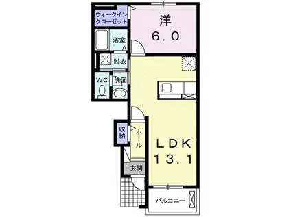 グランメール(1LDK/1階)の間取り写真