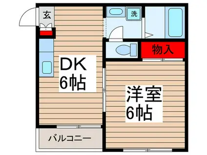 サンコート(1DK/2階)の間取り写真