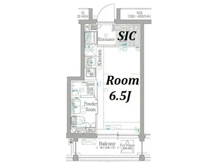 ビーシティアパートメント立川タップ(ワンルーム/1階)の間取り写真
