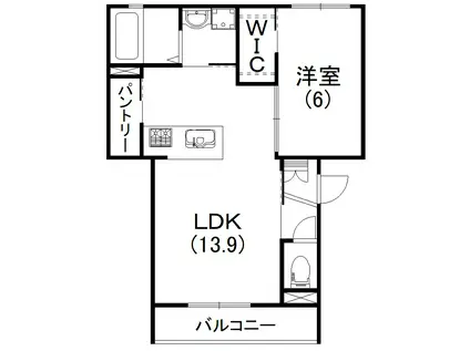 DAIJUゆう(1LDK/2階)の間取り写真