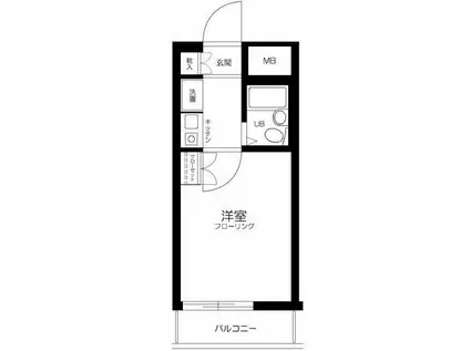 パークウェル大崎(1K/2階)の間取り写真