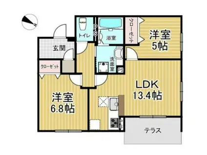 NORDVEST(2LDK/1階)の間取り写真