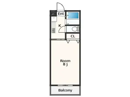 リベロハイツ(1K/3階)の間取り写真