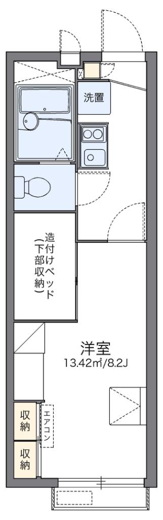 レオパレス砂漠のバラ(1K/1階)の間取り写真