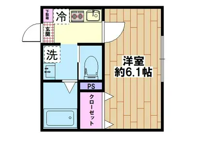 SORA(1K/1階)の間取り写真