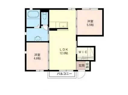 ラウレール A(2LDK/1階)の間取り写真