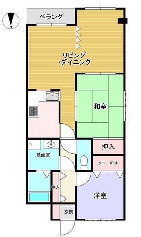 アインツ曽根(2LDK/3階)の間取り写真