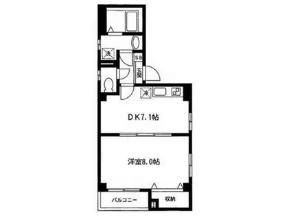 エクセルカーナ(1DK/3階)の間取り写真