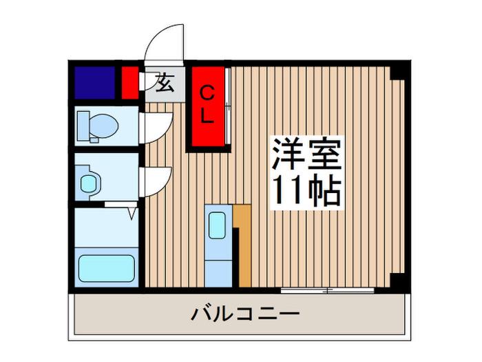 I・M・A III(ワンルーム/1階)の間取り写真