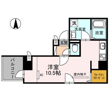 VALLY-4(ワンルーム/6階)の間取り写真