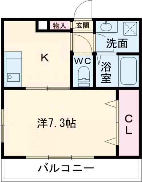 ピース・スクエア常三島(1K/4階)の間取り写真