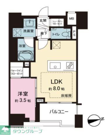 ルジェンテ板橋(1LDK/11階)の間取り写真