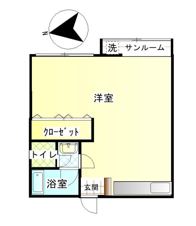 M・Eビル(ワンルーム/2階)の間取り写真