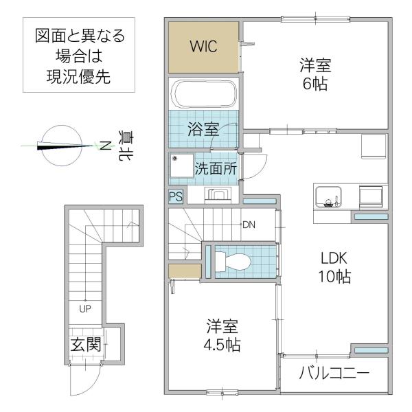 T-HAPPILIA(2LDK/2階)の間取り写真