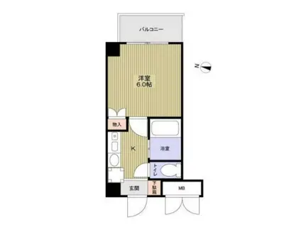 VILLA KEI(1K/6階)の間取り写真