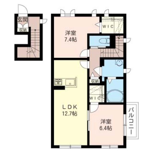 セ・メイユール(2LDK/2階)の間取り写真
