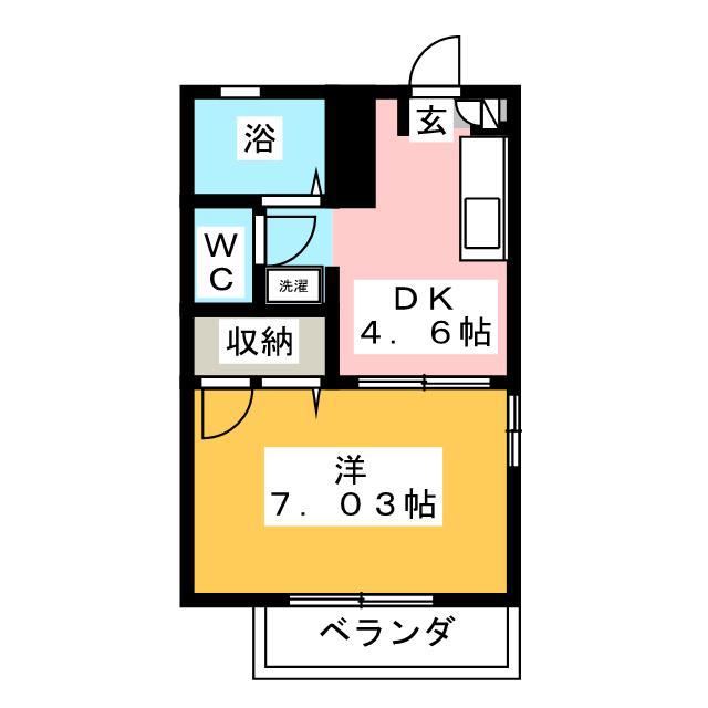 グリシーナ・常盤台A(1K/2階)の間取り写真