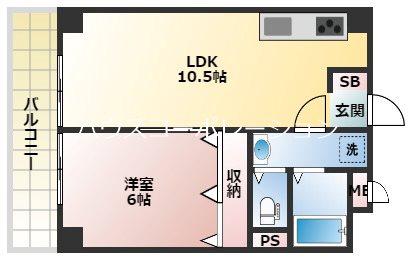 シェトア塚口第一(1LDK/1階)の間取り写真
