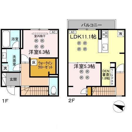 E・VIRGO(2LDK/1階)の間取り写真