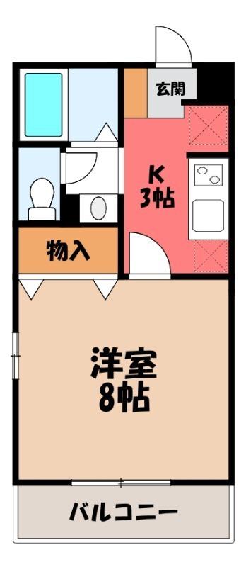 モナリエールジョイ(1K/2階)の間取り写真
