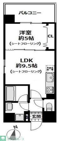 PORTSIDE URBAN RESIDENCE(1LDK/4階)の間取り写真