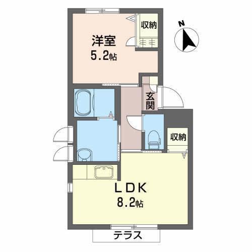 桜田東シャーメゾンA(1LDK/1階)の間取り写真
