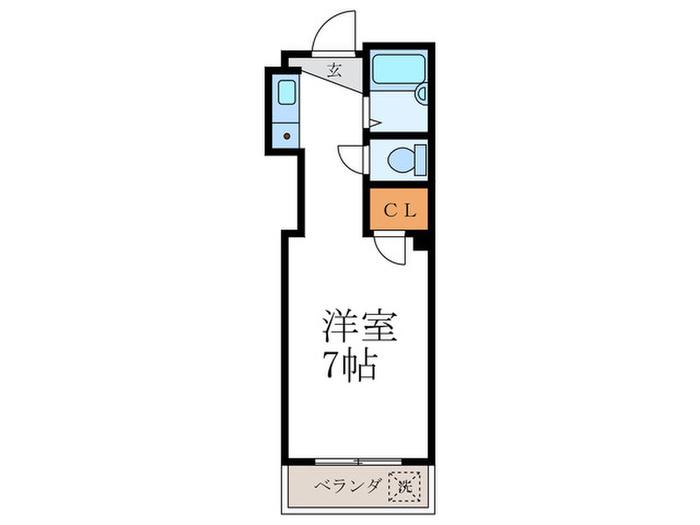 セレッソA(ワンルーム/3階)の間取り写真