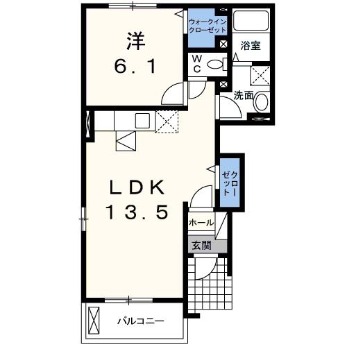 アブニール・シャルマン(1LDK/1階)の間取り写真