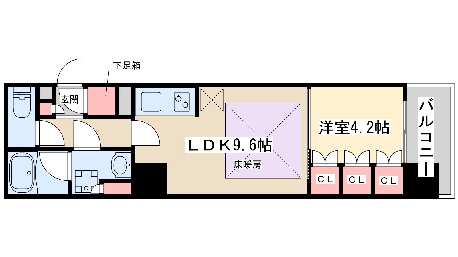 アーバネックス江坂広芝(1LDK/5階)の間取り写真