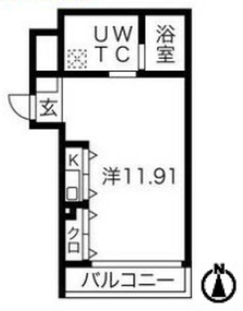 エヌエムキャトフ(ワンルーム/3階)の間取り写真