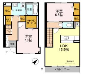YUSEI RESIDENCE 甲子園 5(2LDK/1階)の間取り写真