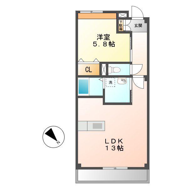 パークフロント香久山(1LDK/3階)の間取り写真