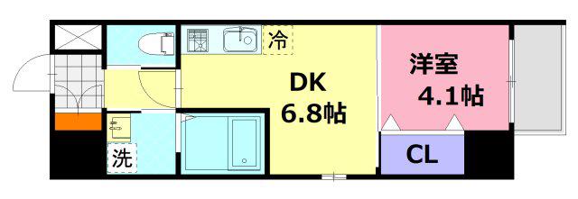 KATAYAMA BLDG.23(1LDK/7階)の間取り写真