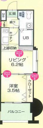 NO54 WES PROJECT博多駅南(1DK/2階)の間取り写真