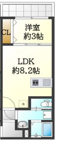 ステリア森之宮(1LDK/3階)の間取り写真