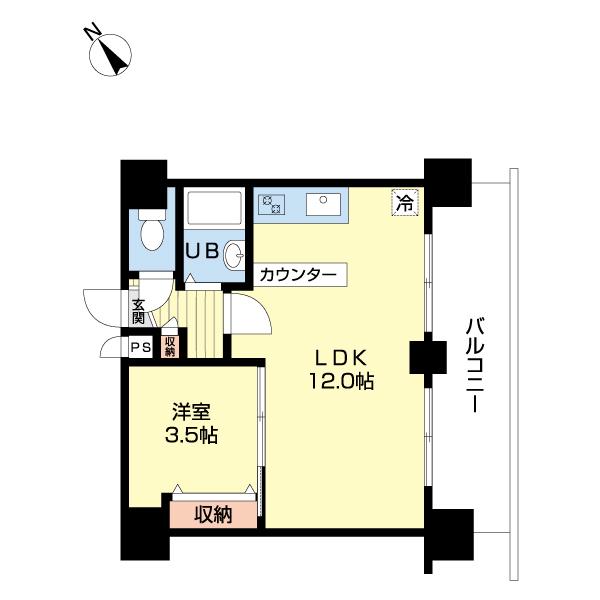 キャロルハイツ24(1LDK/2階)の間取り写真
