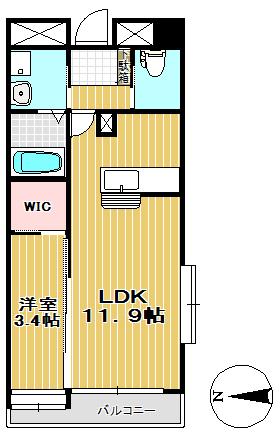 EST LUCE(1LDK/4階)の間取り写真