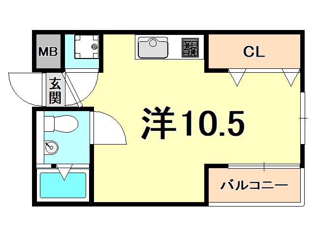 K-HAUS(ワンルーム/1階)の間取り写真