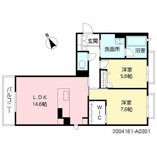 アンシエント(2LDK/3階)の間取り写真