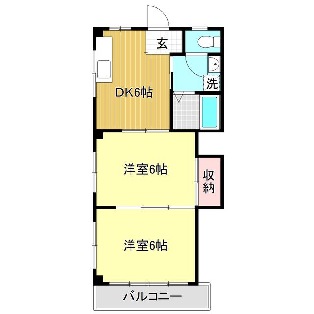 シティライフHATA(2DK/4階)の間取り写真