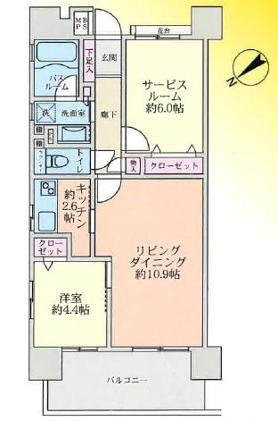 クリオ千駄木動坂(1SLDK/3階)の間取り写真