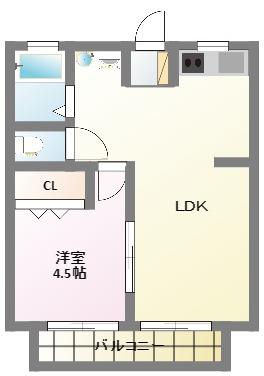 エトワール(1LDK/2階)の間取り写真