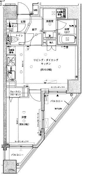アイディーコート荏原中延(1LDK/2階)の間取り写真