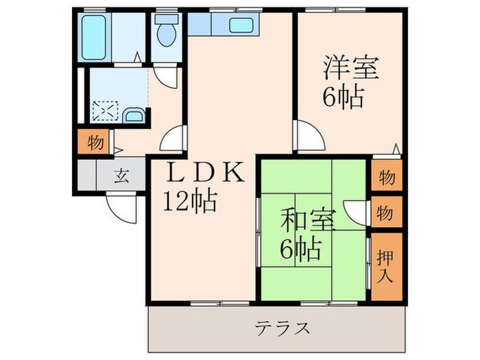 グランフォーレ(2LDK/1階)の間取り写真