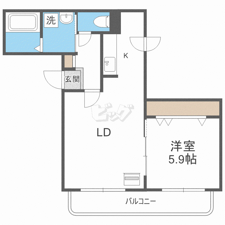フローレンス(1LDK/2階)の間取り写真