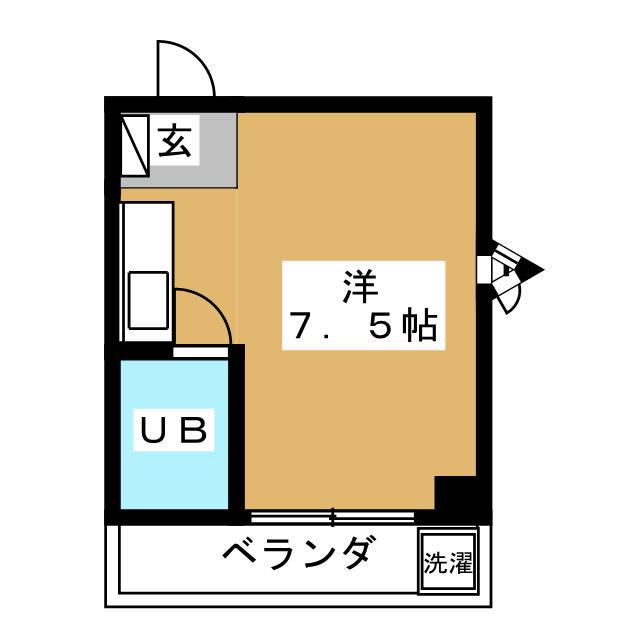 ジュネパレス市川(ワンルーム/2階)の間取り写真