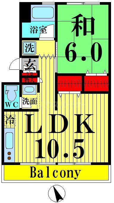聖サンハイツ(1LDK/3階)の間取り写真